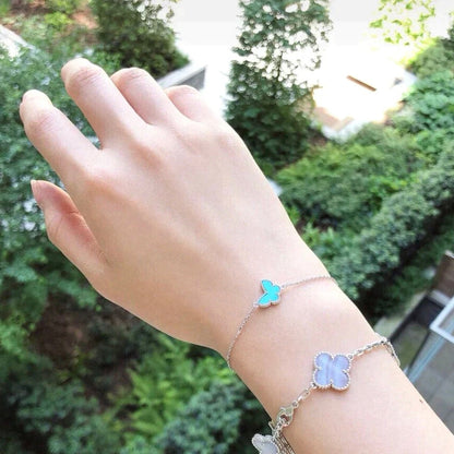 [Clover Jewels]BUTTERFLY TURQUOISE BUTTERFLY BRACELET SILVER