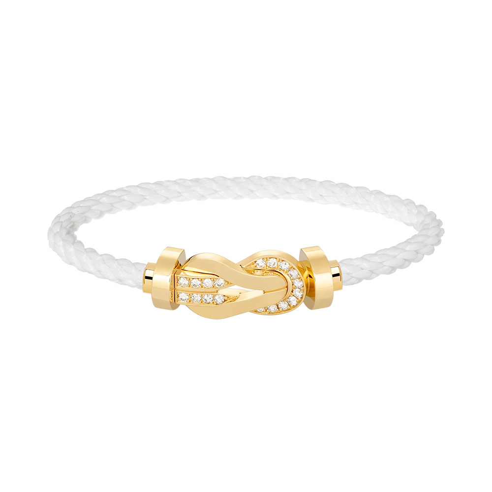 [Clover Jewels]CHANCE LARGE 8 FIGURE BUCKLE HALF DIAMOND BRACELET GOLD