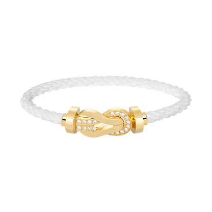 [Clover Jewels]CHANCE LARGE 8 FIGURE BUCKLE HALF DIAMOND BRACELET GOLD