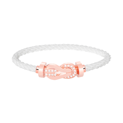 [Clover Jewels]CHANCE LARGE 8 FIGURE BUCKLE HALF DIAMOND BRACELET ROSE GOLD