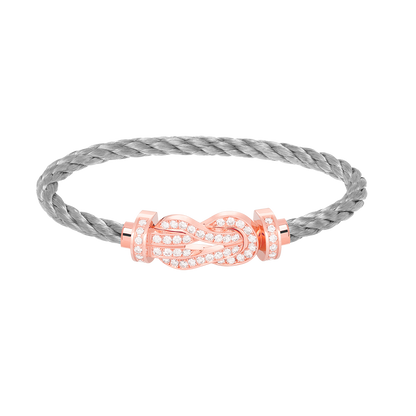 [Clover Jewels]CHANCE LARGE 8 FIGURE BUCKLE FULL DIAMOND BRACELET ROSE GOLD