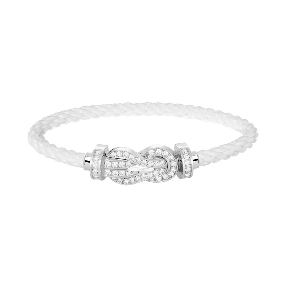 [Clover Jewels]CHANCE LARGE 8 FIGURE BUCKLE FULL DIAMOND BRACELET SILVER