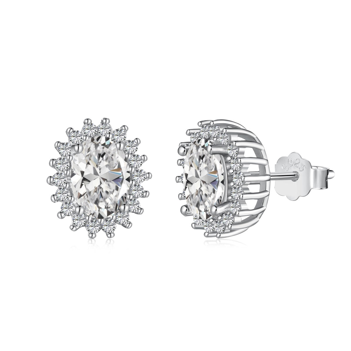 [Clover Jewels]Delicate Radiant Oval Cut Daily Earrings