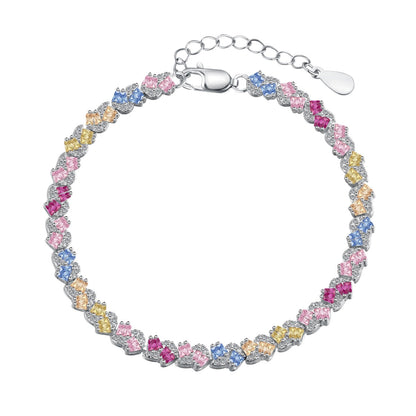 [Clover Jewels]Ornate Colorful Flower Shape Party Bracelet