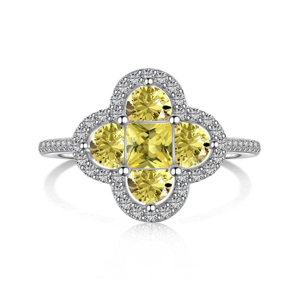 [Clover Jewels]Luxurious Eternity Flower Shape Banquet Ring