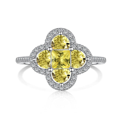 [Clover Jewels]Luxurious Eternity Flower Shape Banquet Ring