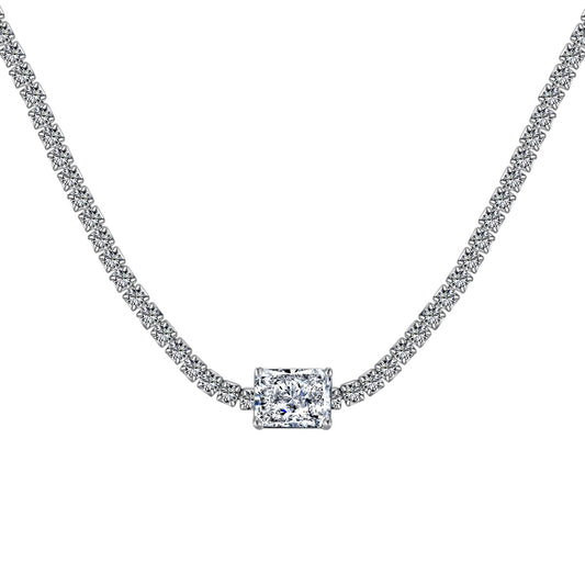 [Clover Jewels]2.0 carat Ornate Emerald Cut Necklace