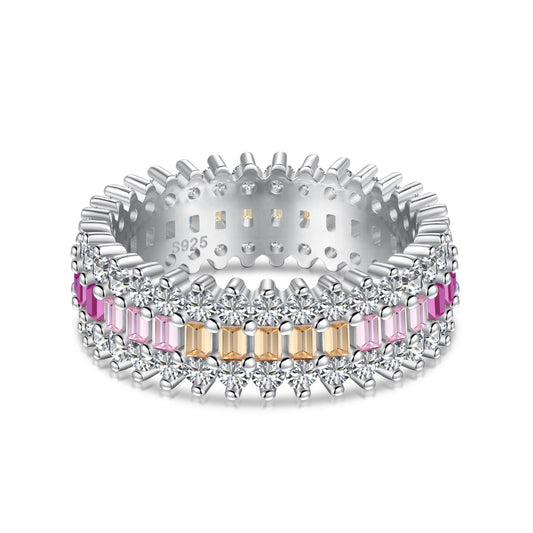 [Clover Jewels]Ornate Colorful Radiant Cut Daily Ring