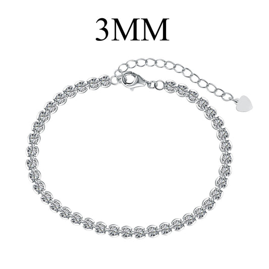 [Clover Jewels]Ornate  Sparkling Round Cut Daily Bracelet