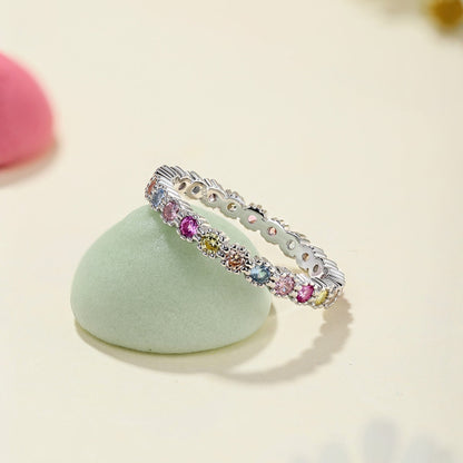 [Clover Jewels]Exquisite Colorful Round Cut Party Ring