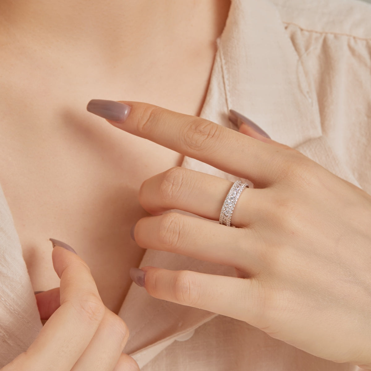 [Clover Jewels]Delicate Colorful Round Cut Daily Ring