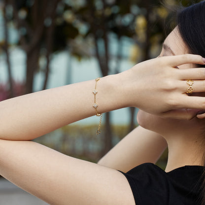 [Clover Jewels]Four-Leaf Clover Hollow Butterfly Bracelet