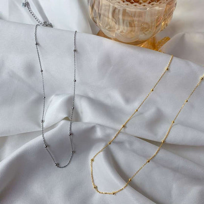 [Clover Jewels]Small Bead Clavicle Chain Simple Necklace