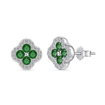 [Clover Jewels]Four-Leaf Clover Flower Shaped Earrings