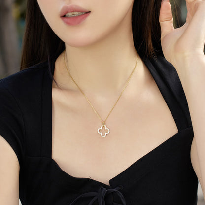 [Clover Jewels]Four-Leaf Clover Hollow Design Exquisite Necklace