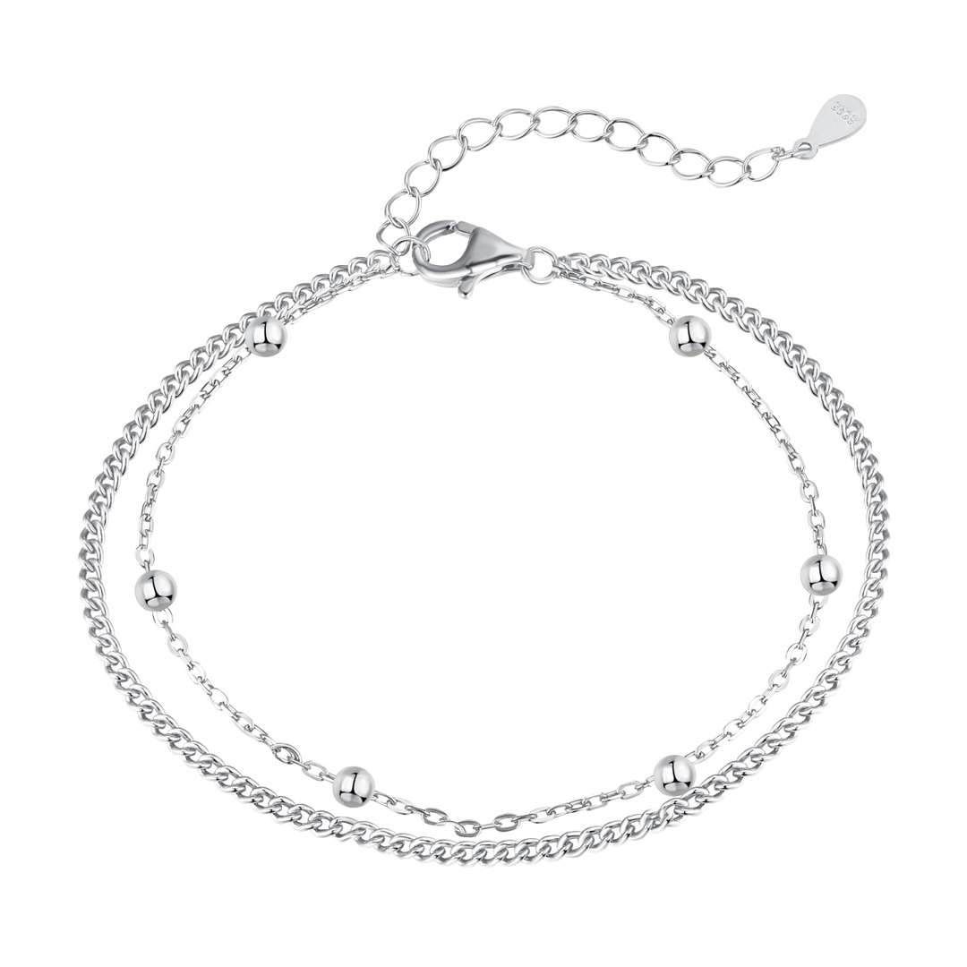 [Clover Jewels]Delicate Bead Double Layer Bracelet