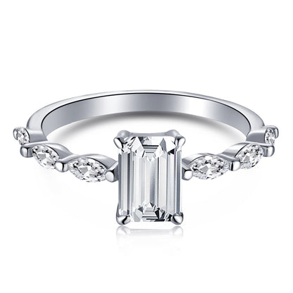 [Clover Jewels]1.0 Carat Dainty Resplendent Radiant Cut Daily Ring