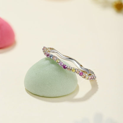 [Clover Jewels]Dainty Colorful Round Cut Party Ring