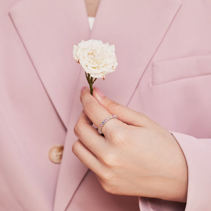 [Clover Jewels]Unique Scintillating Round Cut Daily Ring