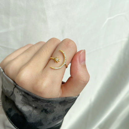 [Clover Jewels]Eternity Moon & Star Ring