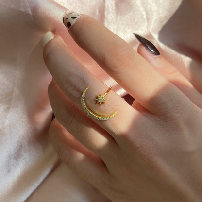 [Clover Jewels]Eternity Moon & Star Ring