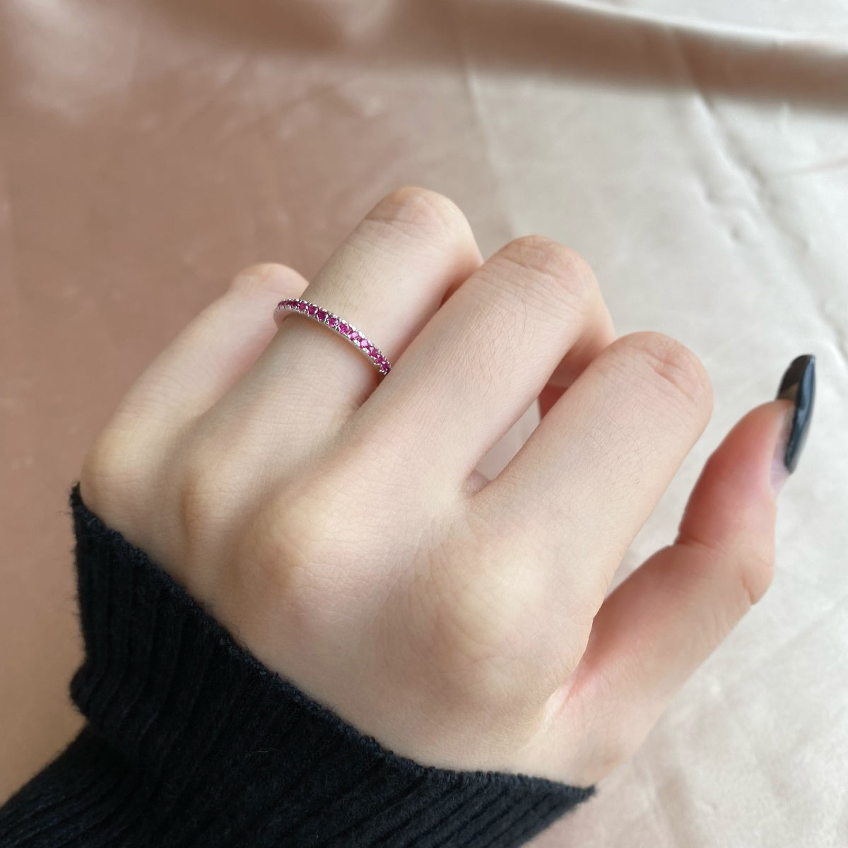 [Clover Jewels]Delicate Sparkling Round Cut Daily Ring