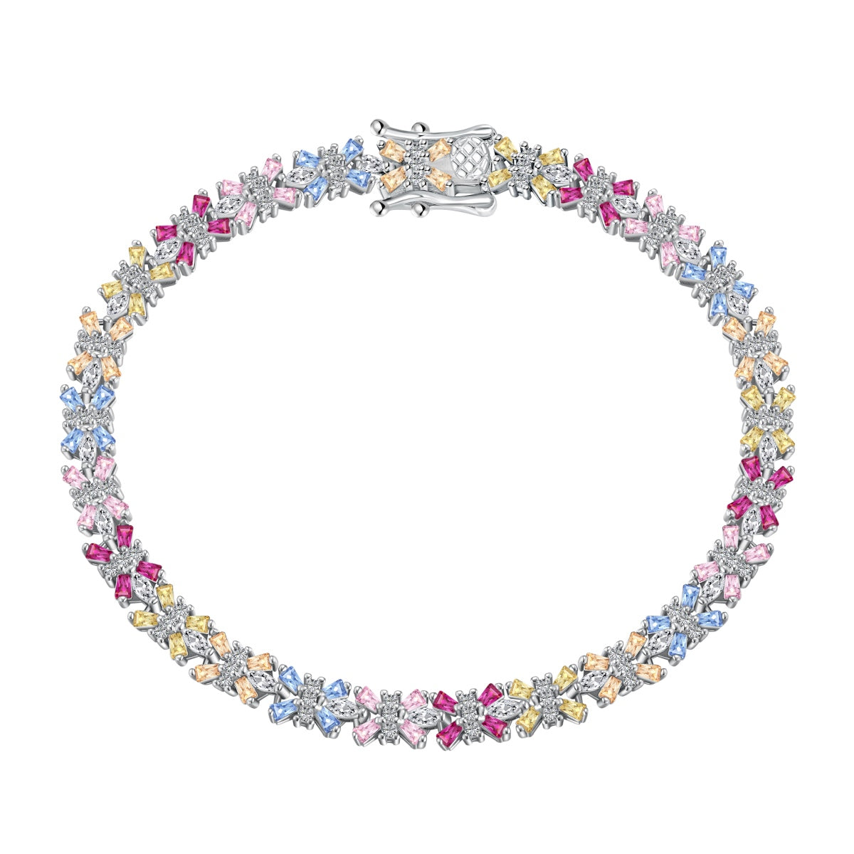 [Clover Jewels]Radiant Colorful Emerald Cut Party Bracelet