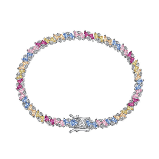 [Clover Jewels]Ornate Sparkling Multi Cut Party Bracelet