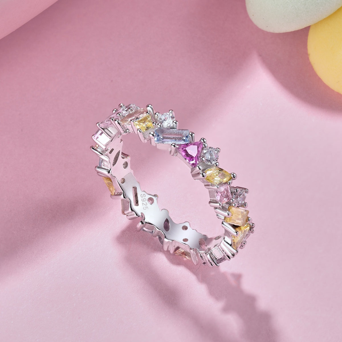 [Clover Jewels]Dazzling Polychromatic Multi cut Daily Ring