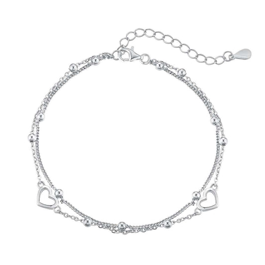 [Clover Jewels]Dainty Double Layer Love Heart Bracelet