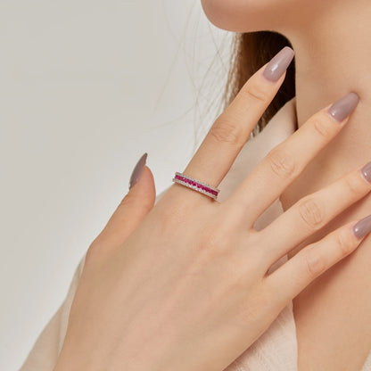 [Clover Jewels]Delicate Colorful Round Cut Daily Ring