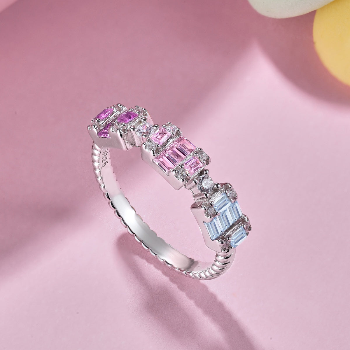 [Clover Jewels]Unique Colorful Emerald Cut Party Ring