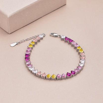 [Clover Jewels]Luxurious Colorful Romantic Heart Shape Lover Bracelet