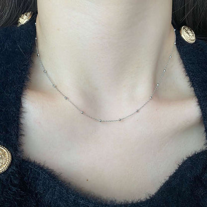 [Clover Jewels]Small Bead Clavicle Chain Simple Necklace