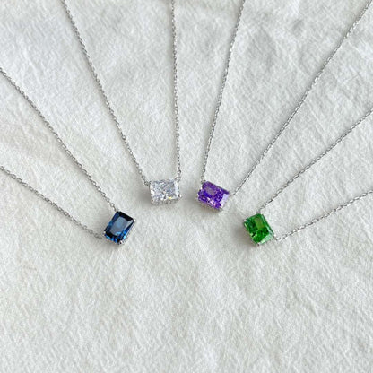 [Clover Jewels]Luxurious Square Shape Colorful Necalack