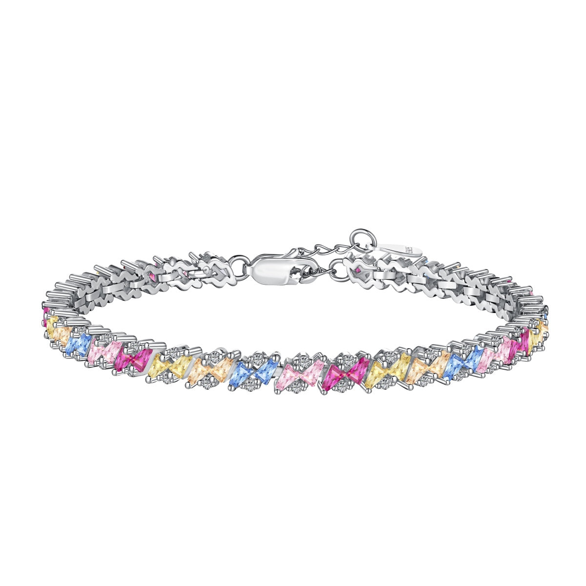 [Clover Jewels]Ornate Sparkling Multi Cut Party Bracelet