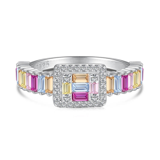 [Clover Jewels]Exquisite Colorful Radiant Cut Party Ring