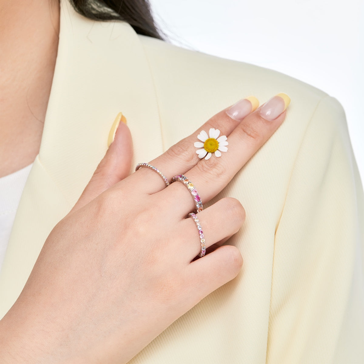 [Clover Jewels]Elegant Vivid Round Cut Daily Ring