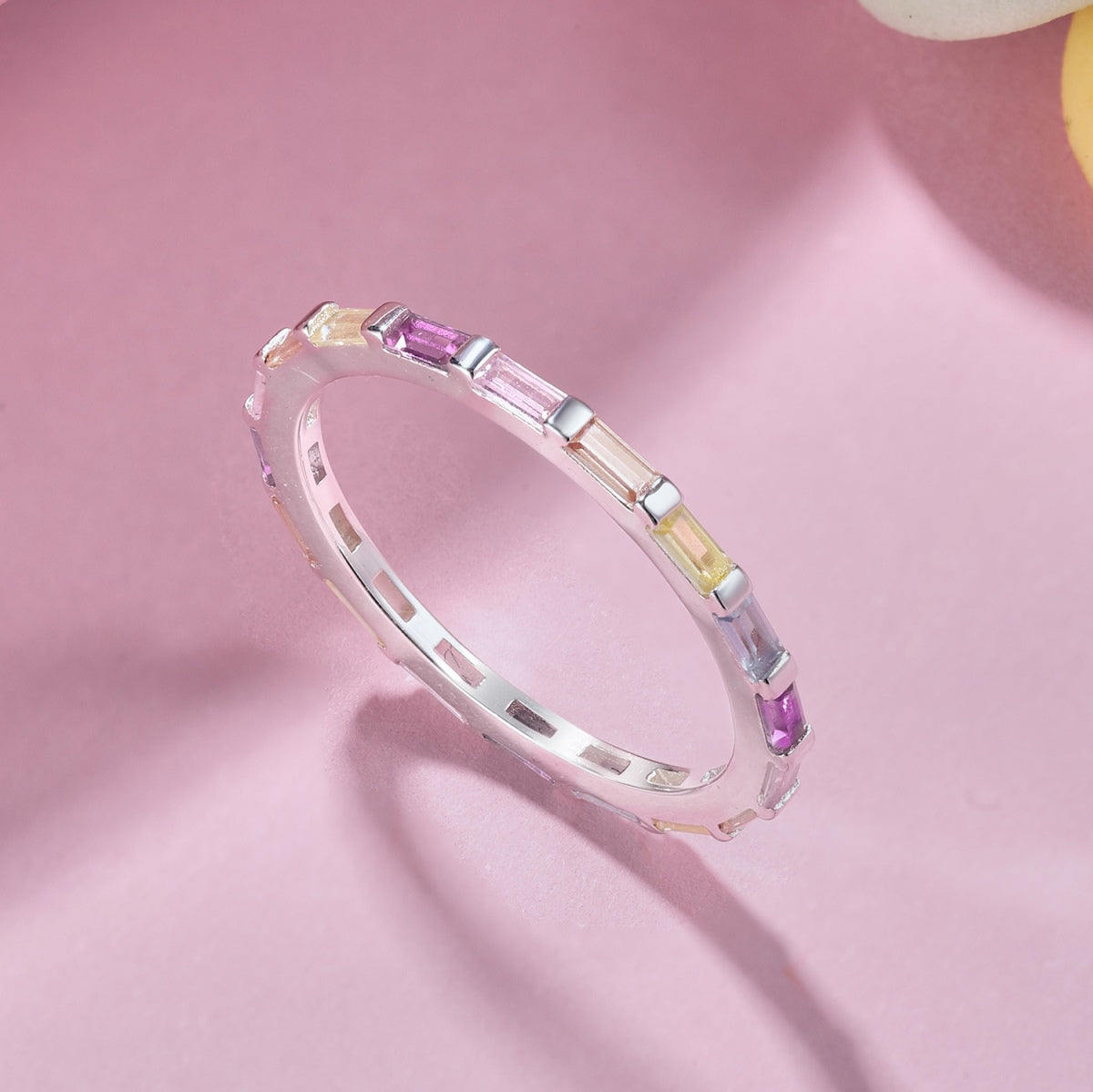 [Clover Jewels]Exquisite Multicolored Emerald Cut Daily Ring