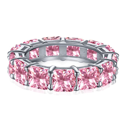 [Clover Jewels]Elegant Princess Cut Tennis Ring