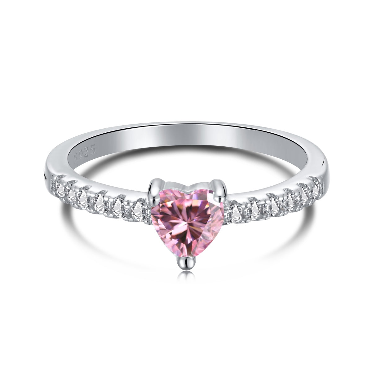 [Clover Jewels]0.5 Carat CaratEternity Charming Heart Shape Lover Ring