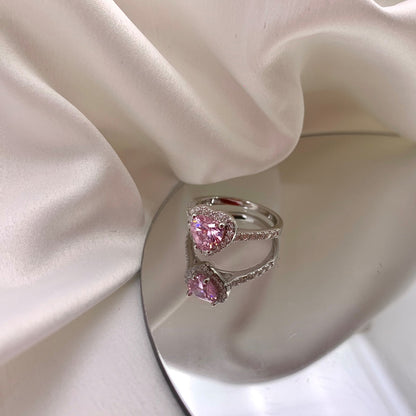 [Clover Jewels]Eternity Splashy Romantic Heart Shape Lover Ring