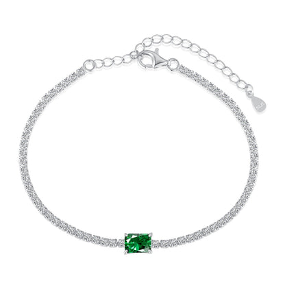 [Clover Jewels]1.0 Carat Unique Emerald Cut Banquet Bracelet