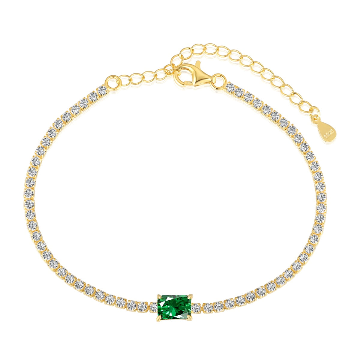 [Clover Jewels]1.0 Carat Unique Emerald Cut Banquet Bracelet