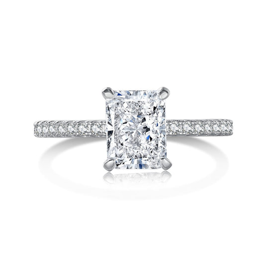 [Clover Jewels]2.0 Carat Dazzling Sparkling Radiant Cut Party Ring