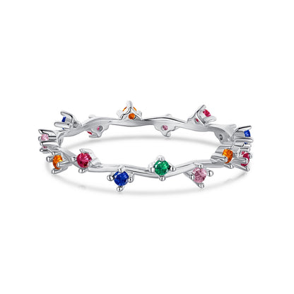 [Clover Jewels]Radiant Colorful Round Cut Daily Ring