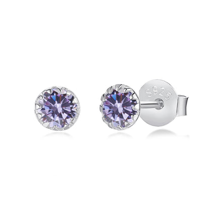 [Clover Jewels]Sparkling Colorful Round Shape Earrings