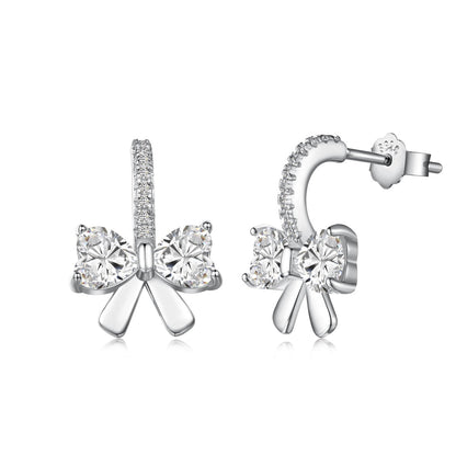 [Clover Jewels]Exquisite Earrings With Heart-Shaped Bow Design