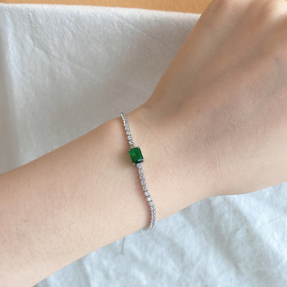 [Clover Jewels]1.0 Carat Unique Emerald Cut Banquet Bracelet