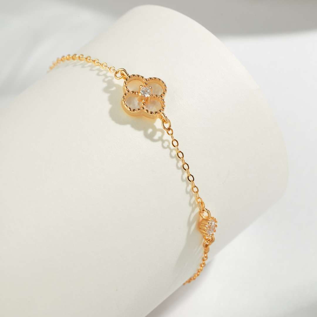 [Clover Jewels]Delicate Four Leaf Clover Bracelet